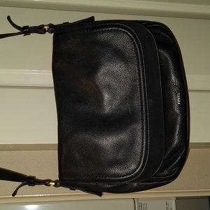 Fossil Black Crossbody Leather Purse